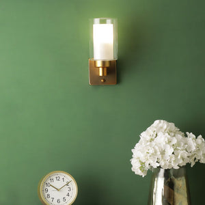 Golden Wall Light White Glass - S-166-1W - Included Bulb