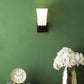 Black Wall Light White Glass - S-67-1W - Included Bulb