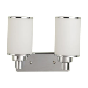 Silver Wall Light White Glass - S-169-2W - Included Bulb