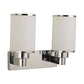 Silver Wall Light White Glass - S-169-2W - Included Bulb