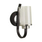 Black Wall Light White Glass - S-106-1W - Included Bulb