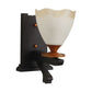 Brown Wall Light White Glass - S-210-1W - Included Bulb