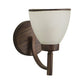 Wooden Wall Light White Glass - S-180-1W - Included Bulb