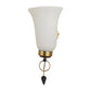 Gold Wall Light White Glass - S-138-1W - Included Bulb