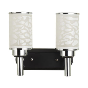 Silver Wall Light White Glass - A-15-2W - Included Bulb