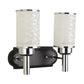 Silver Wall Light White Glass - A-15-2W - Included Bulb