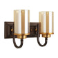 Brown Wall Light Gold Glass - S-178A-2W - Included Bulb