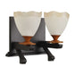 Brown Wall Light Gold Glass - S-210-2W - Included Bulb