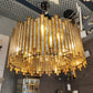 Golden Prism Glass Chandelier – Luxury Art Deco Statement Lighting