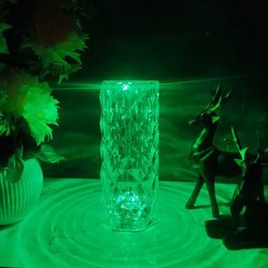 Luxury Crystal Diamond LED Table Lamp – Rechargeable RGB with Remote Control