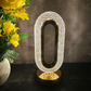 Luxury Crystal Oval LED Table Lamp – Rechargeable Touch Control Light with 3-Color Modes (Warm/Neutral/White)