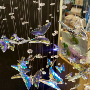 Butterfly Crystal Cascade Chandelier | Decorative Hanging Light for Living Room, Staircase & Double-Height Ceilings