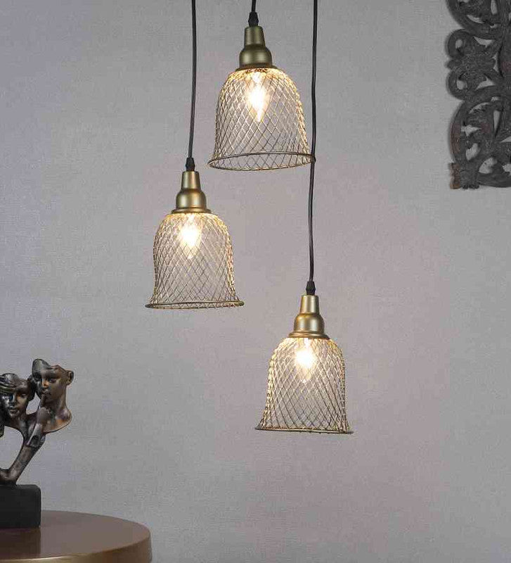 Lyrion Gold Iron Hanging Light  | E27 holder | Included Bulb | Eliante by Jainsons Lights