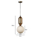 Gold Iron Hanging Light - E27 holder - without Bulb - JS-1319-1LP-6inch