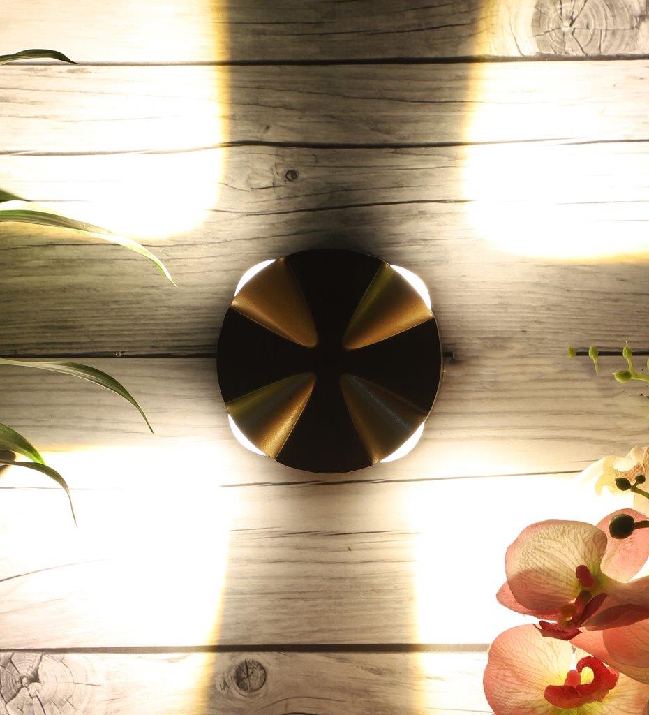 ELIANTE Black and Gold Aluminium Outdoor Wall Light - JS -RK -1014- 12W