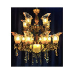 Eliante Six Classic Chandelier – Amber Glass, Metal