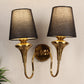 Eliante by Jainsons Lights | Gold Iron Wall Light | KUPPI-2W-BK