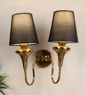 Eliante by Jainsons Lights | Gold Iron Wall Light | KUPPI-2W-BK