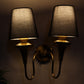 Eliante by Jainsons Lights | Gold Iron Wall Light | KUPPI-2W-BK