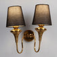 Eliante by Jainsons Lights | Gold Iron Wall Light | KUPPI-2W-BK