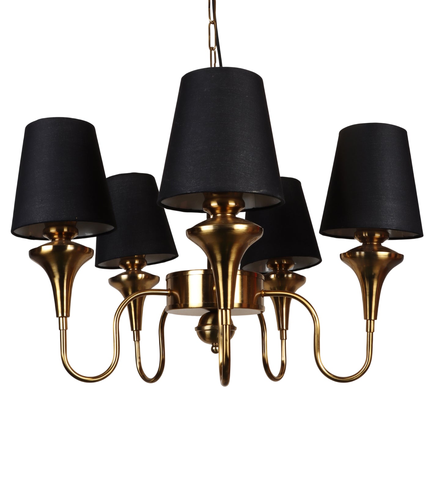 Eliante by Jainsons Lights | Gold Iron Chandelier | KUPPI-5LP-BK
