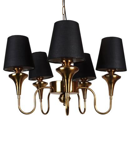 Eliante by Jainsons Lights | Gold Iron Chandelier | KUPPI-5LP-BK