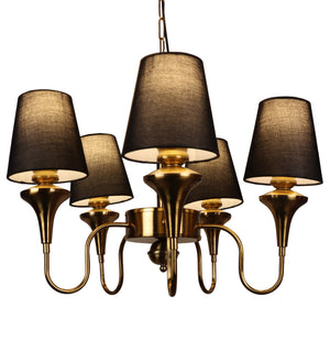 Eliante by Jainsons Lights | Gold Iron Chandelier | KUPPI-5LP-BK