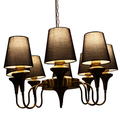 Eliante by Jainsons Lights | Gold Iron Chandelier | KUPPI-8LP-BK
