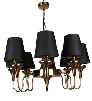 Eliante by Jainsons Lights | Gold Iron Chandelier | KUPPI-8LP-BK