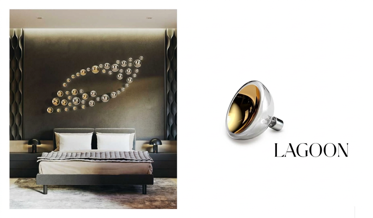 LAGOON Scattered Crystal Sphere Wall & Ceiling Sculpture