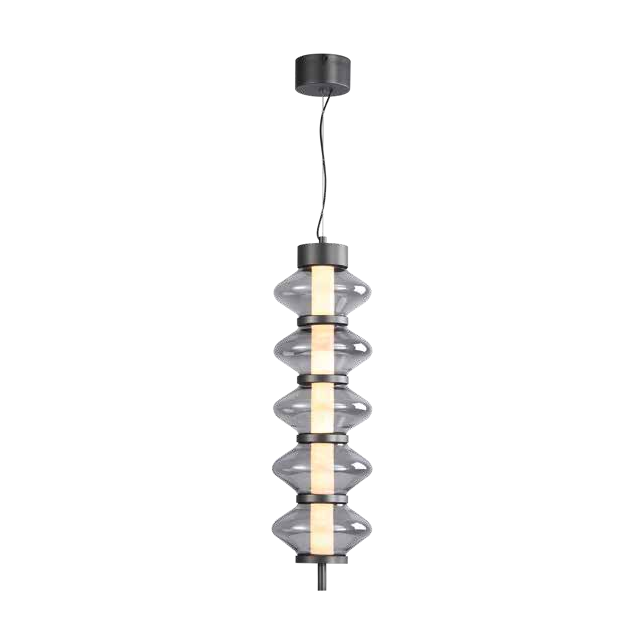 JS-SBL LG-265 Matt Brass & Amber Glass Hanging Lights