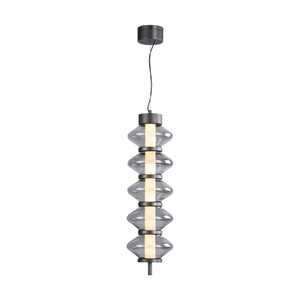 JS-SBL LG-265 Matt Brass & Amber Glass Hanging Lights