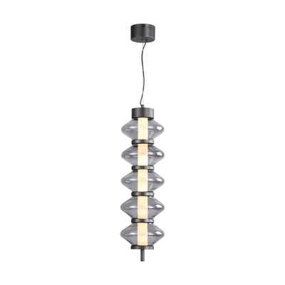 JS-SBL LG-265 Matt Brass & Amber Glass Hanging Lights