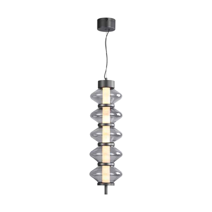 JS-SBL LG-265 Matt Brass & Amber Glass Hanging Lights