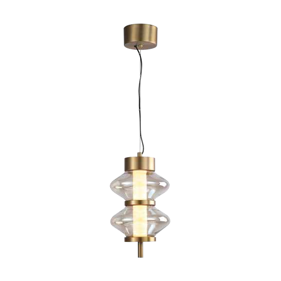 JS-SBL LG-267 Matt Brass & Amber Brass Hanging Lights