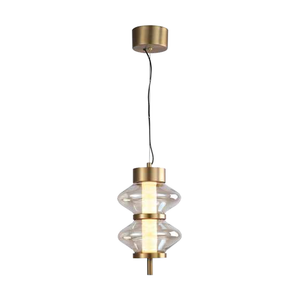 JS-SBL LG-267 Matt Brass & Amber Brass Hanging Lights