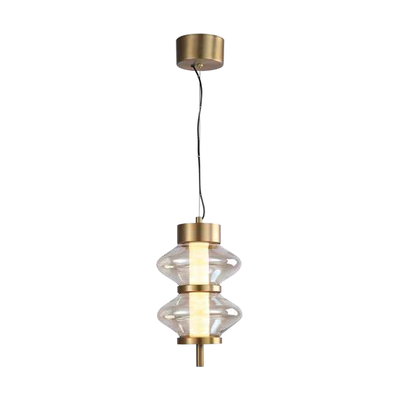 JS-SBL LG-267 Matt Brass & Amber Brass Hanging Lights