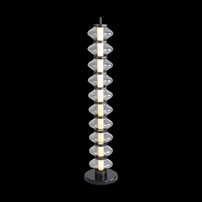 JS-SBL LG-268 Gunmetal Black & Smoke Led Floor Lamp