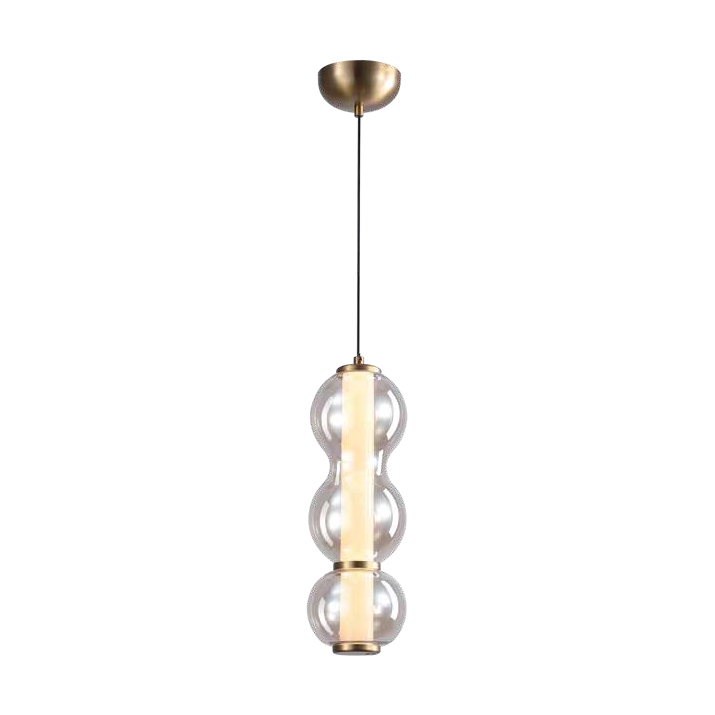 JS-SBL LG-276 Matt Brass & Amber Glass Hanging Lights