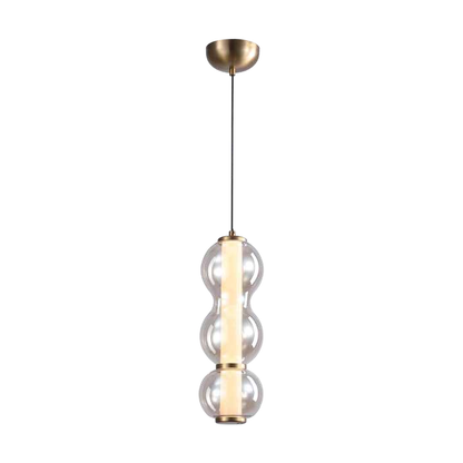 JS-SBL LG-276 Matt Brass & Amber Glass Hanging Lights