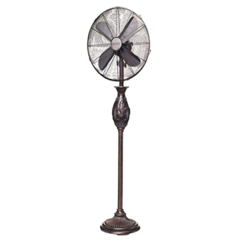 JS-LXR Classic Not Specified 16" Pedestal Outdoor Fan 4009 bronze or antique brass Body & 4 black metal Metal Blades