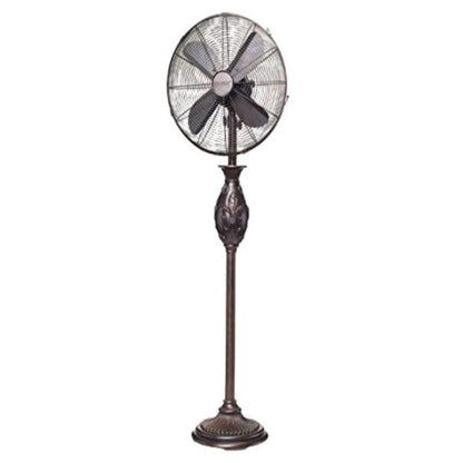 JS-LXR Classic Not Specified 16" Pedestal Outdoor Fan 4009 bronze or antique brass Body & 4 black metal Metal Blades