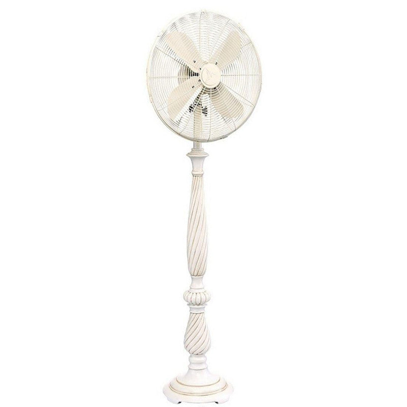 JS-LXR Classic Not Specified 18" Pedestal Outdoor Fan 4016 White Body & 4 White Metal Blades