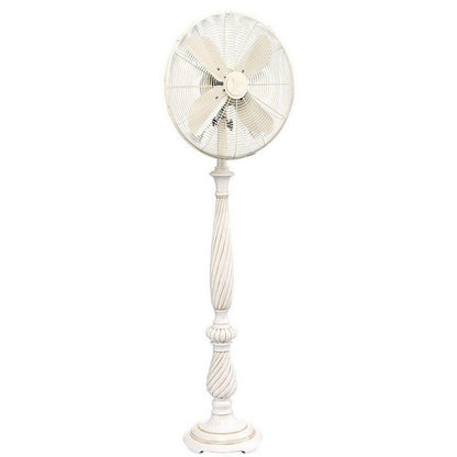 JS-LXR Classic Not Specified 18" Pedestal Outdoor Fan 4016 White Body & 4 White Metal Blades