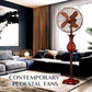 JS-LXR Classic Not Specified 16" Pedestal Outdoor Fan 4018 mahogany wood tone Body & 4 mahogany wood tone Metal Blades