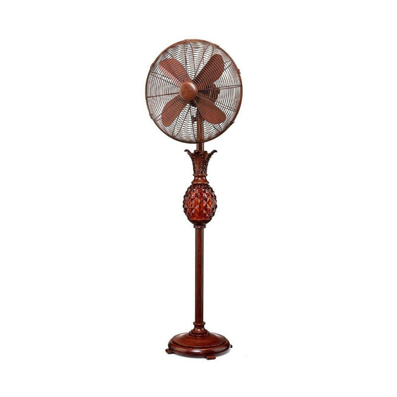 JS-LXR Classic Not Specified 16" Pedestal Outdoor Fan 4018 mahogany wood tone Body & 4 mahogany wood tone Metal Blades