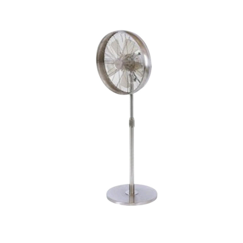 JS-LXR Modern AC Motor 16" Designer Floor Fan 9513 Brushed Chrome Body & 5 Clear Blades