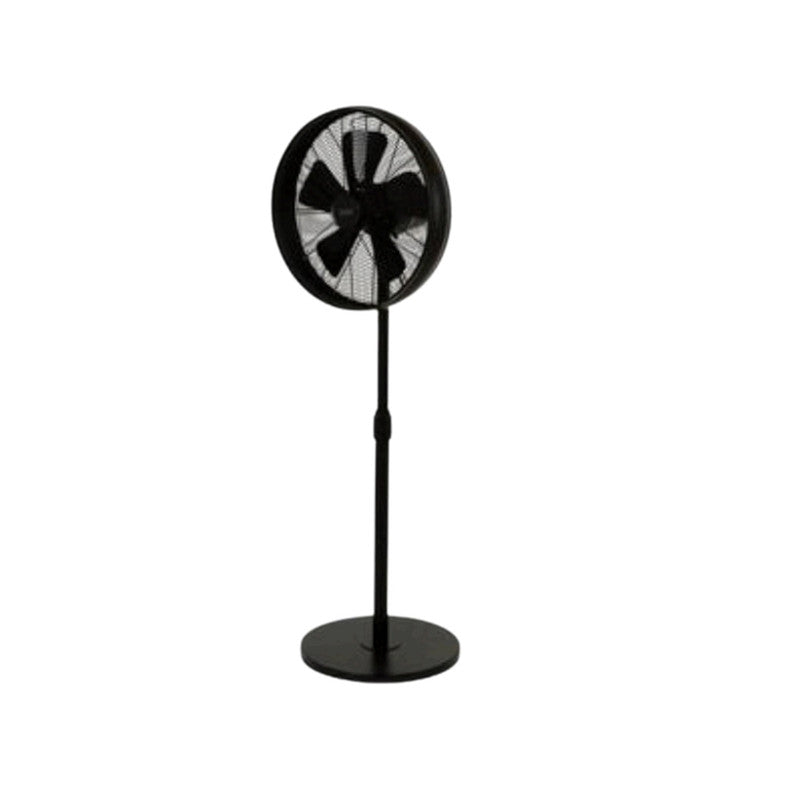 JS-LXR Modern AC Motor 16" Designer Floor Fan 9514 Black Body & 5 Black Blades