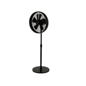 JS-LXR Modern AC Motor 16" Designer Floor Fan 9514 Black Body & 5 Black Blades