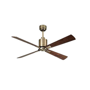JS-LXR Modern AC 50" Designer Fan AA0003 Antique Brass Body & 4 Walnut Blades